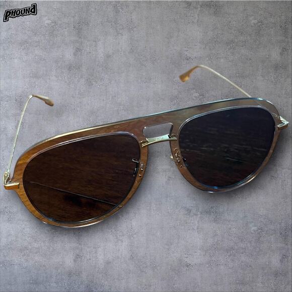 Christian Dior Aviator Sunglasses Mens Made Italy LKS A9 57mm Brown Gold - Picture 1 of 13